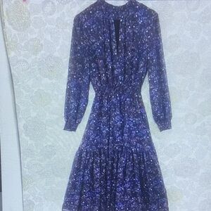Wayf Long Sleeve Purple Floral Dress